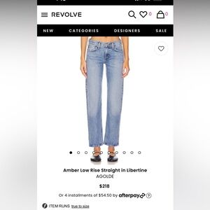 NWT Agolde Amber Jean